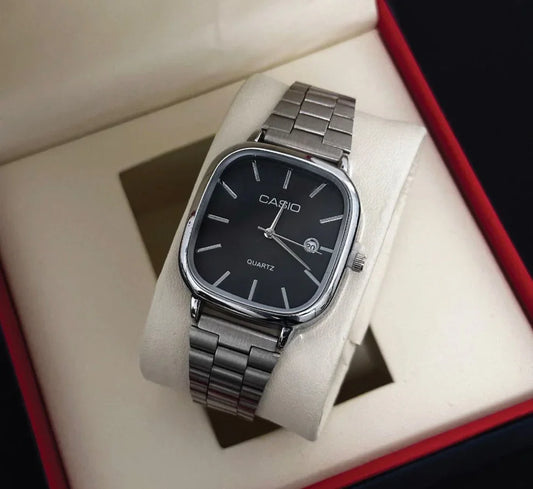 Casio Watch Silver + Black – كاسيو