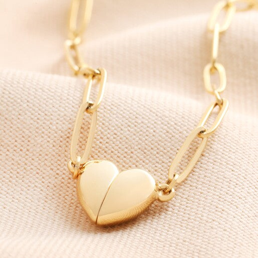 Magnetic Heart Golden Pendent
